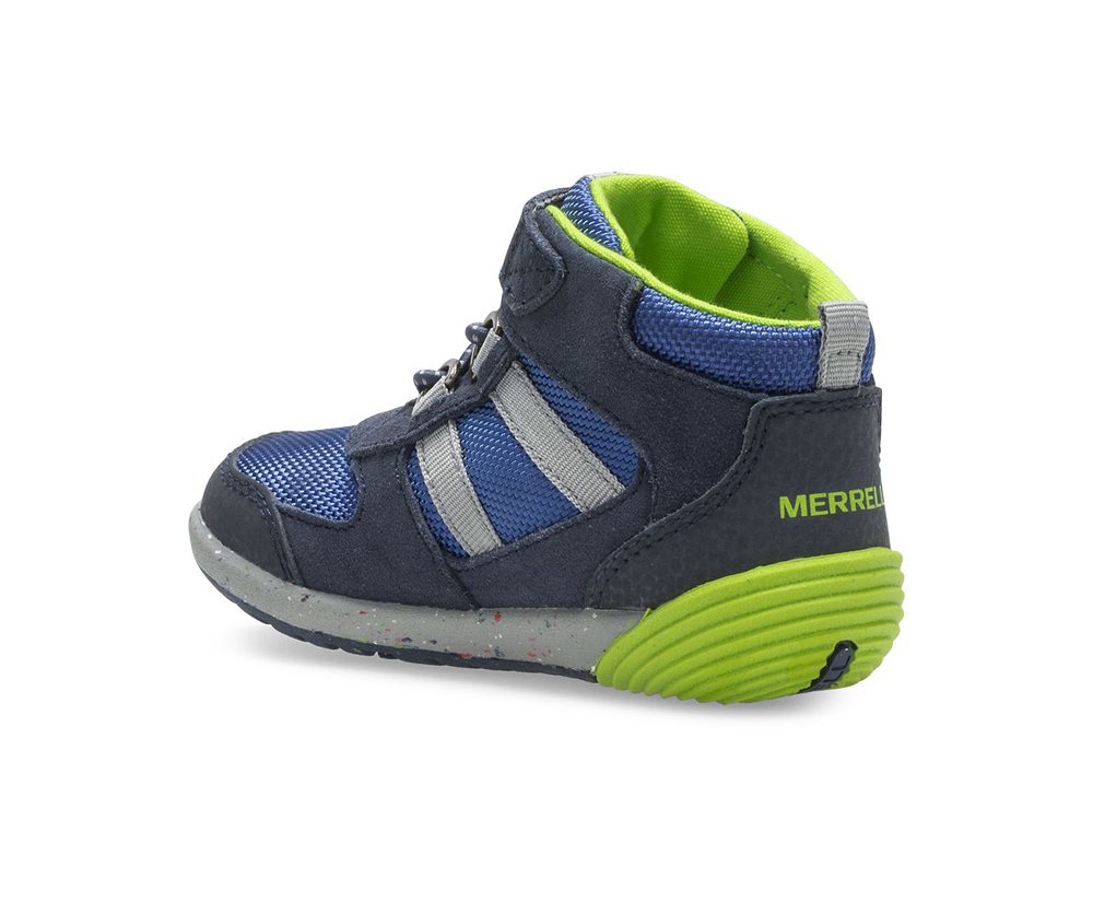 Botas Criança - Merrell Bare Access Steps® Ridge Jr Hiker - Azul Marinho/Verdes - SMW837416